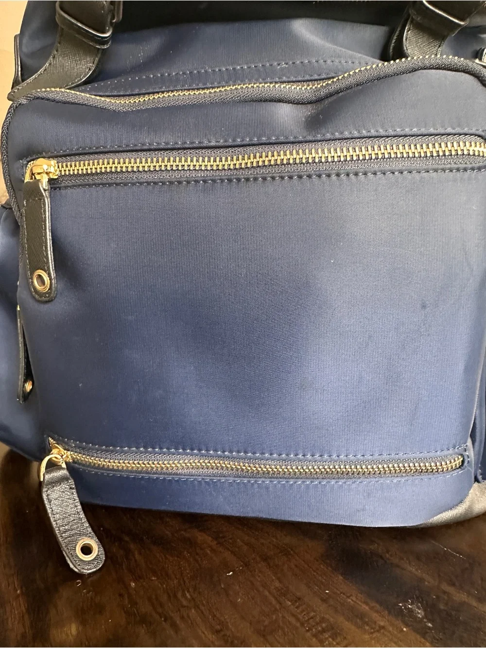 Navy Maelort & Co Ring Equestrian Backpack with Gold Hardware